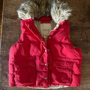 Vintage Ralph Lauren Denim and Supply Faux Fur Red puffer Zip Up
